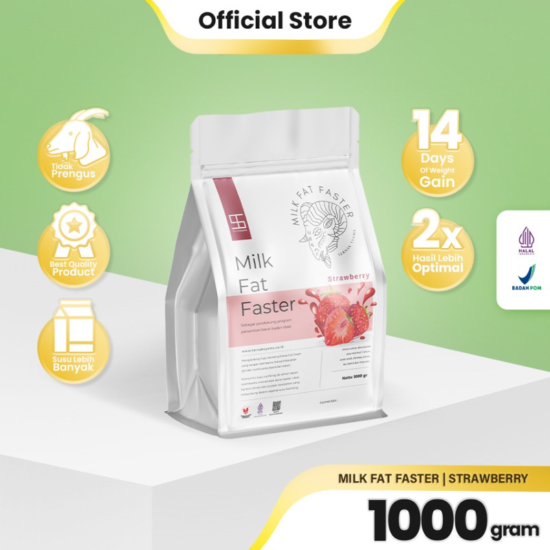 

Ternak Syams - Premium Susu Penggemuk Penambah Kenaikan Berat Badan Ideal Varian Kambing Etawa Full Cream 1000 gram 1 Kg | Milk Fat Faster Rasa Strawberry Stoberi Stroberi Organik Suplemen Vitamin Makanan minuman Obat Kapsul BPOM HALAL LPPOM weight gain S