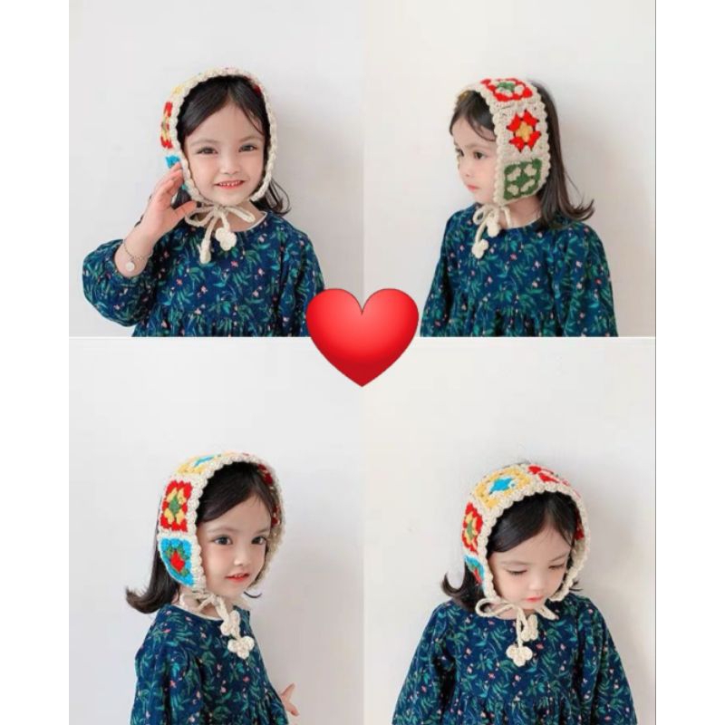 Granny Square earmuffs handmade crochet bandana granny square