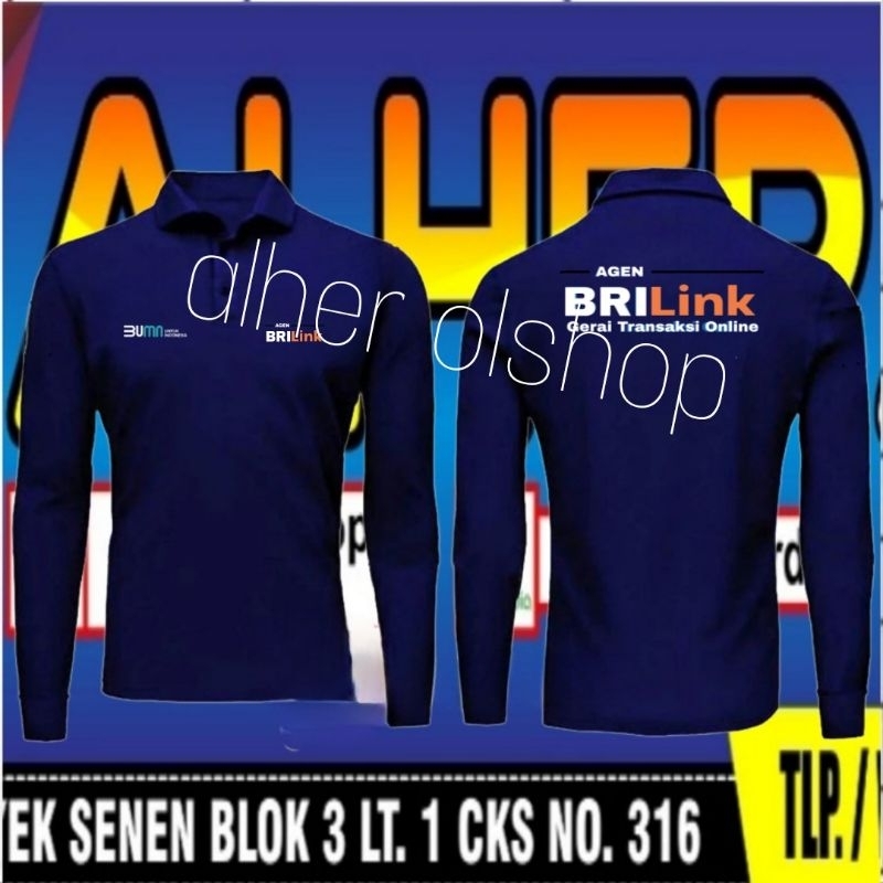 lengan panjang kaos agen brilink baju agen brilink kaos kerja agen brilink kaos kerah agen brilink k