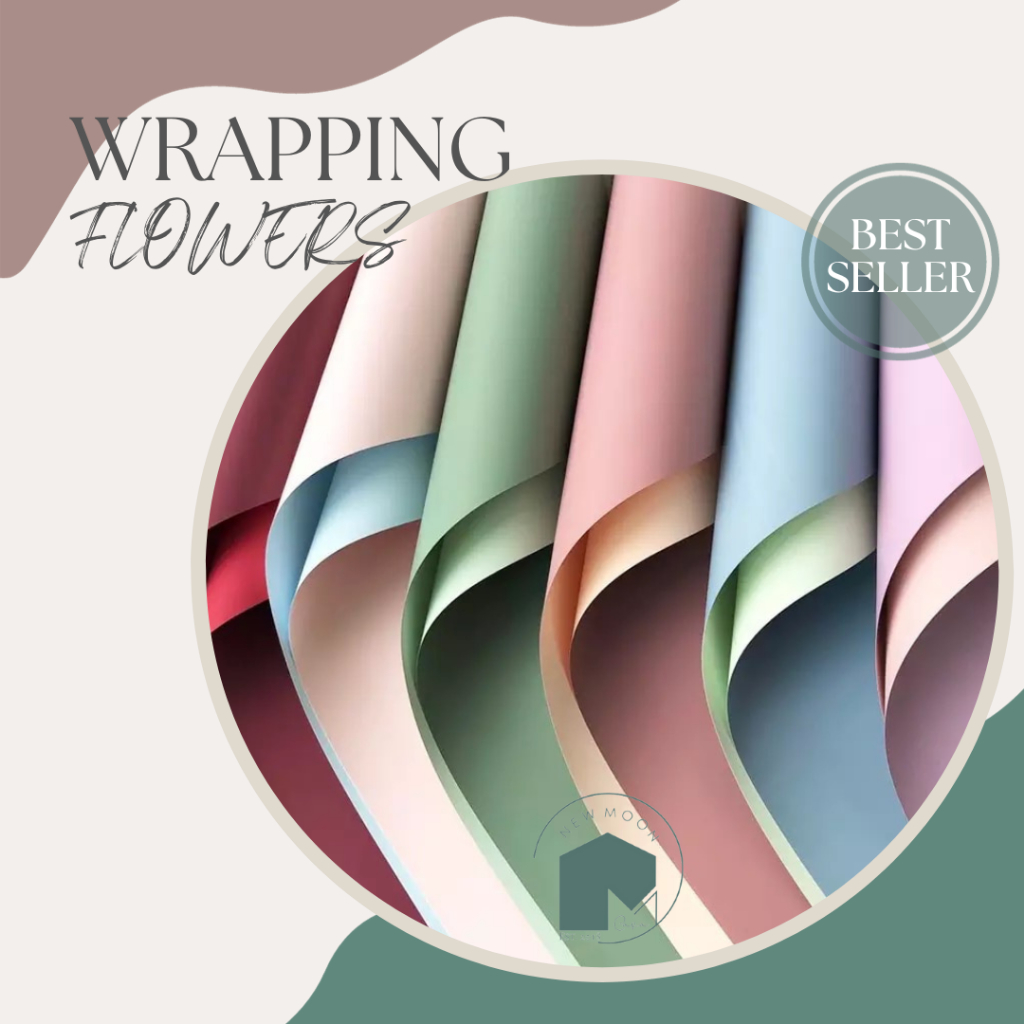

Flower wrapping cellophane duo two side colors kertas wrap bouquet bunga bungkus dua warna plastik