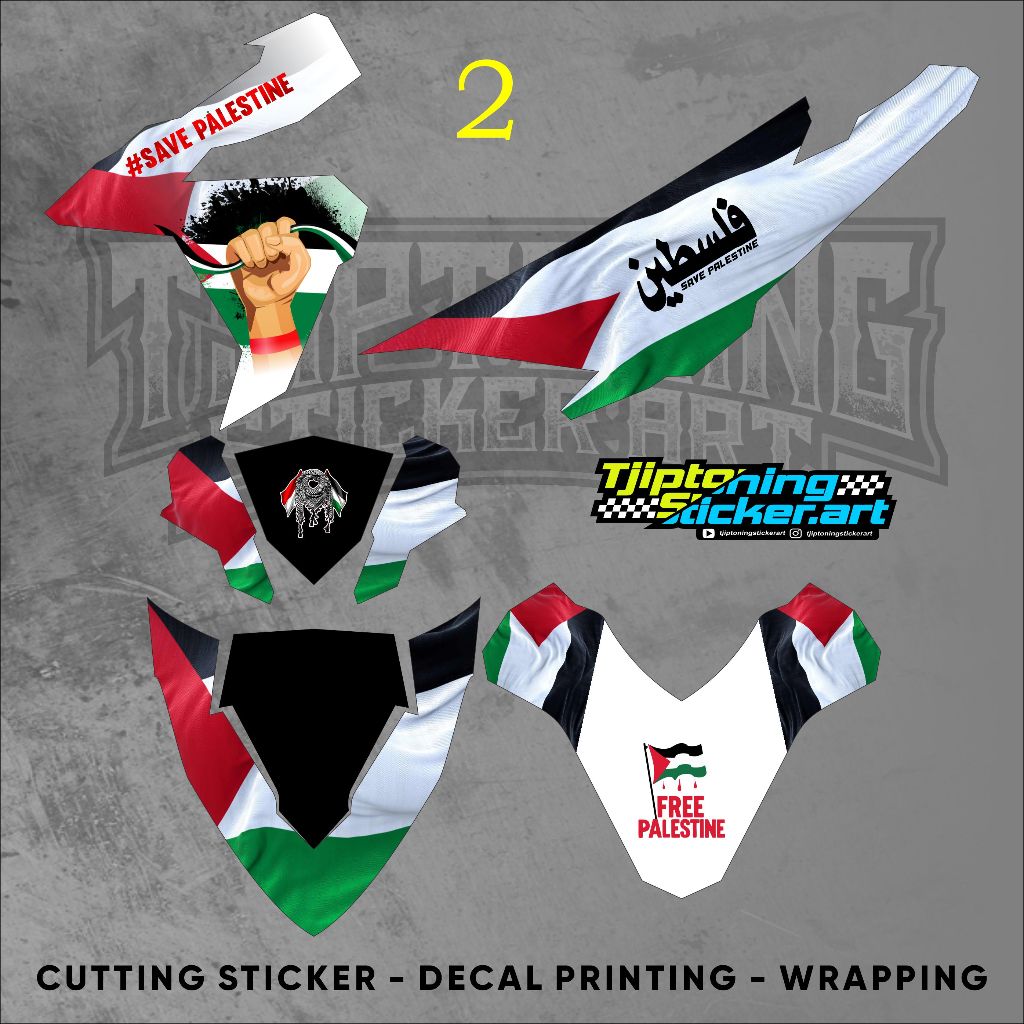 Astrea Fashion Stiker Vario 125-150 Palestina Stiker Decal Palestina Stiker Motor Palestina