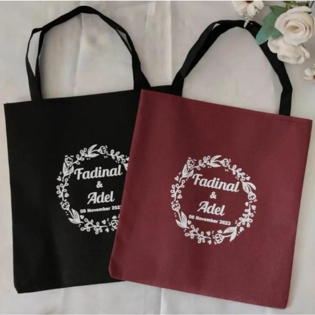 

INDI ADV | Tas Hajatan Nikah Jait Kuat 25x26cm Free sablon anti putus / robek Spunbond / Santunan