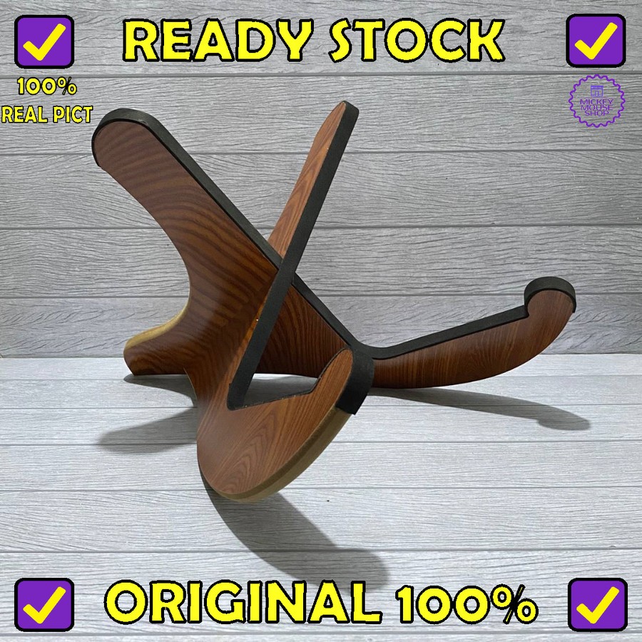 Stand Gitar Kayu Wooden Silang X Portable Guitar Akustik Elektrik Bass