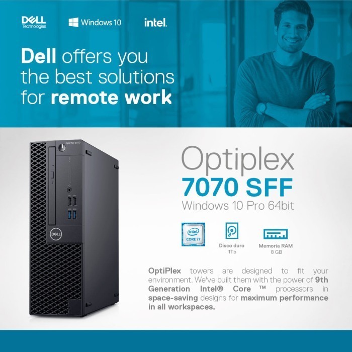 Core I7 9700 64gb - Win 11 - SSD- PC Dell Optiplex 7070 SFF Slim Mulus