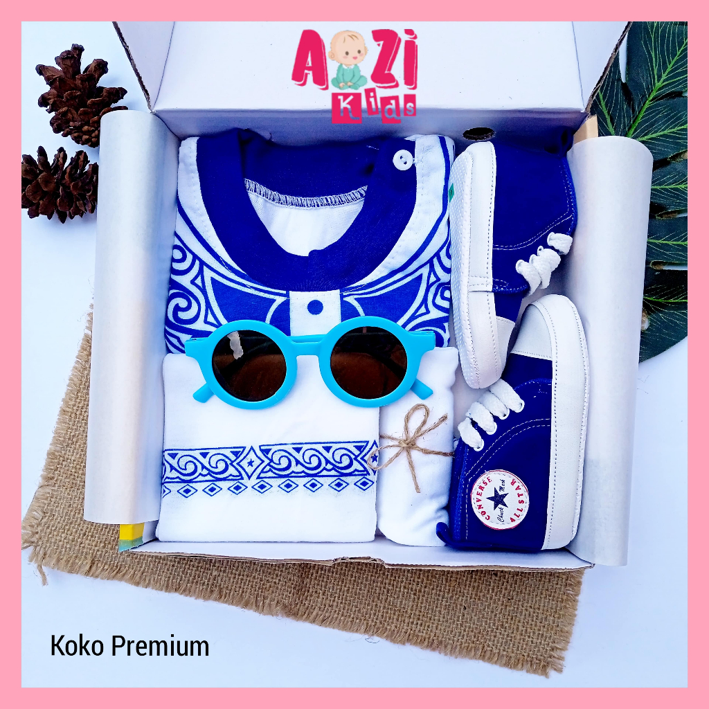 SETELAN BAJU KOKO MUSLIM TAKWA BAYI COWOK LAKI LAKI / gift box hampers parcel kado bayi lahiran / se