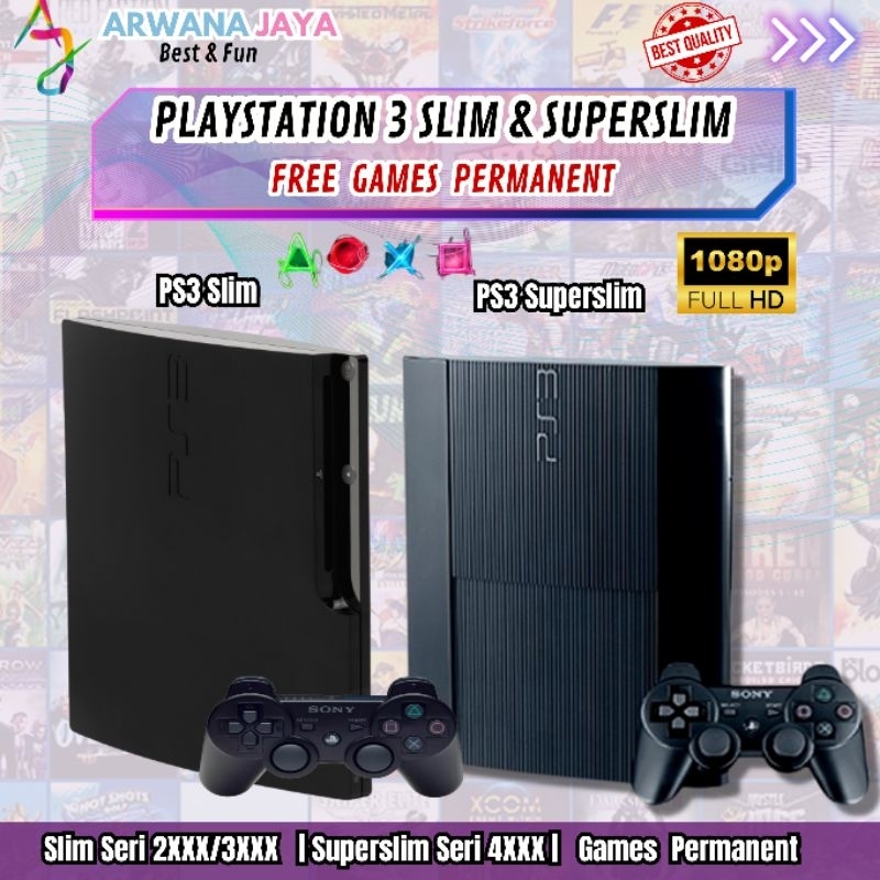 PS3 Slim / Superslim Kapasitas 500GB / 250GB || Playstation 3