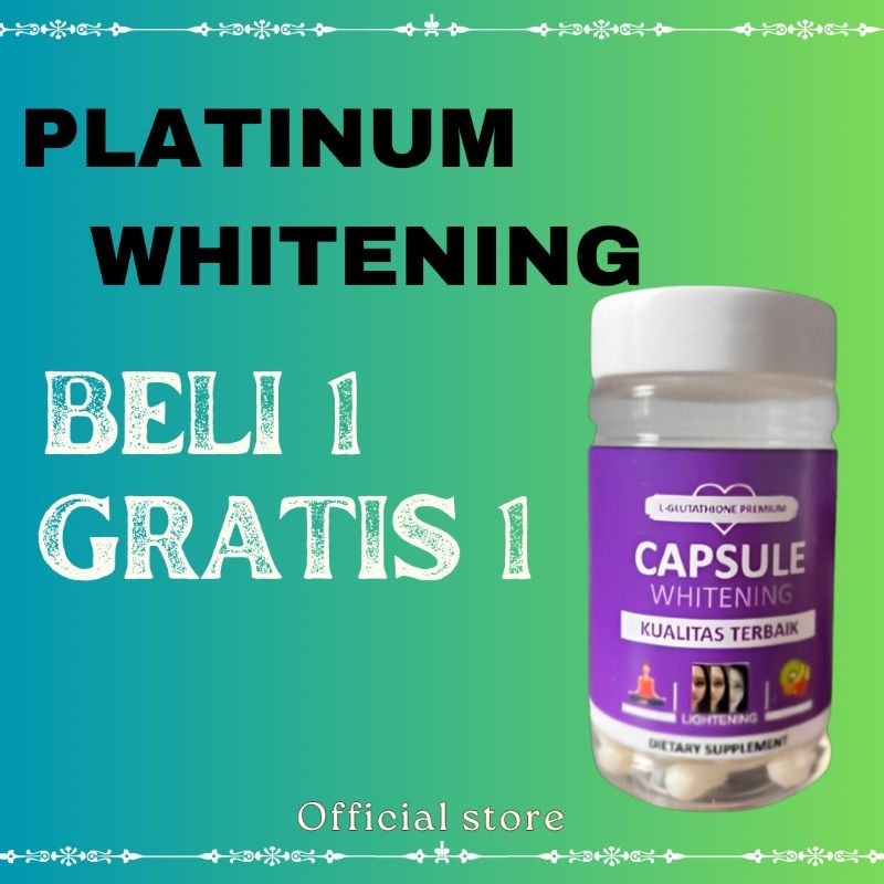 PROMO PLATINUM WHITENING GLUTATHIONE UNGU Collagen Pemutih Badan Platinum Capsule Whitening Glutathi