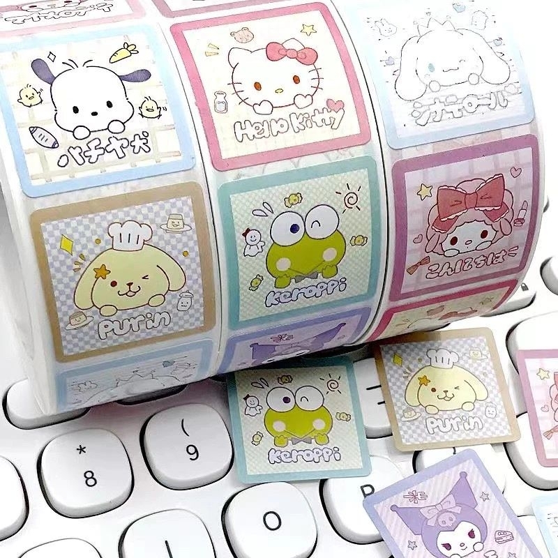 

500 lembar stiker label sanrio kuromi melody lucu