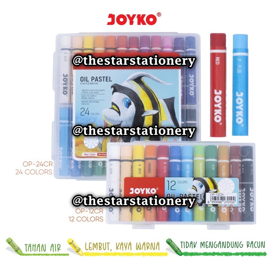 

(1 Set) Crayon Joyko OP-12S OP-24S OP-12CR OP-24CR OP-12CH OP-24CH / Krayon Minyak Oil Pastel Joyko