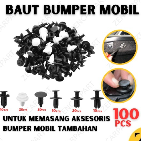 Murah Klip Baut Bumper Mobil 100pcs Paku Rivet Clip Honda Toyota Universal Clip Kancing Kap Body Mob