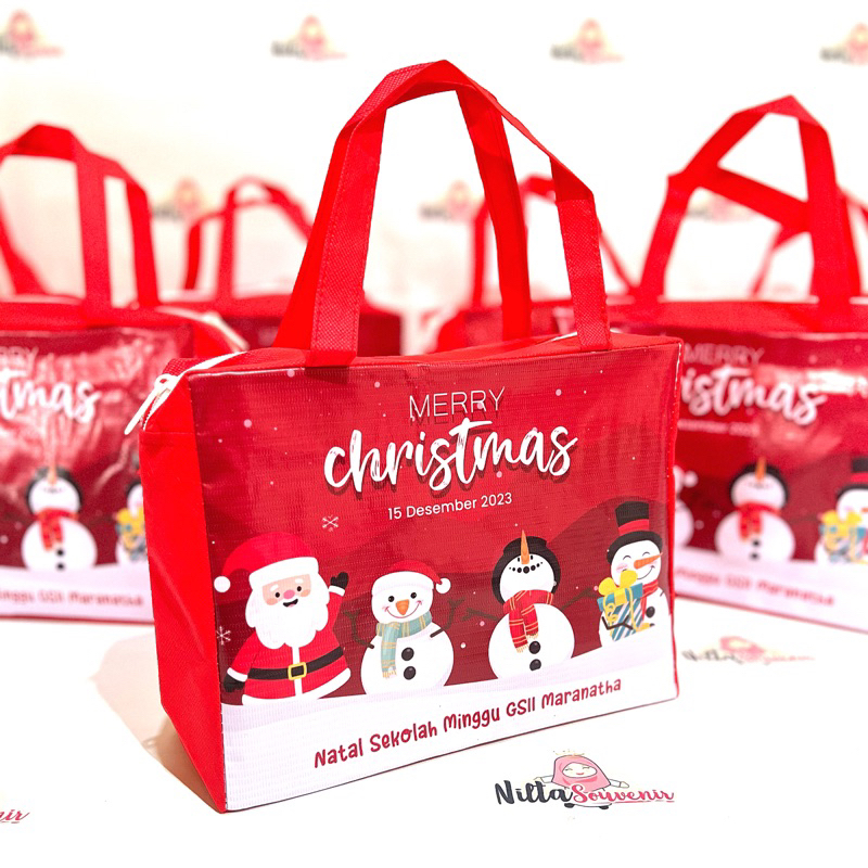 

Tas Natal Merry Christmas Goodiebag Souvenir Natal Custom dan Tahun baru gambar dan warna Bebas Request