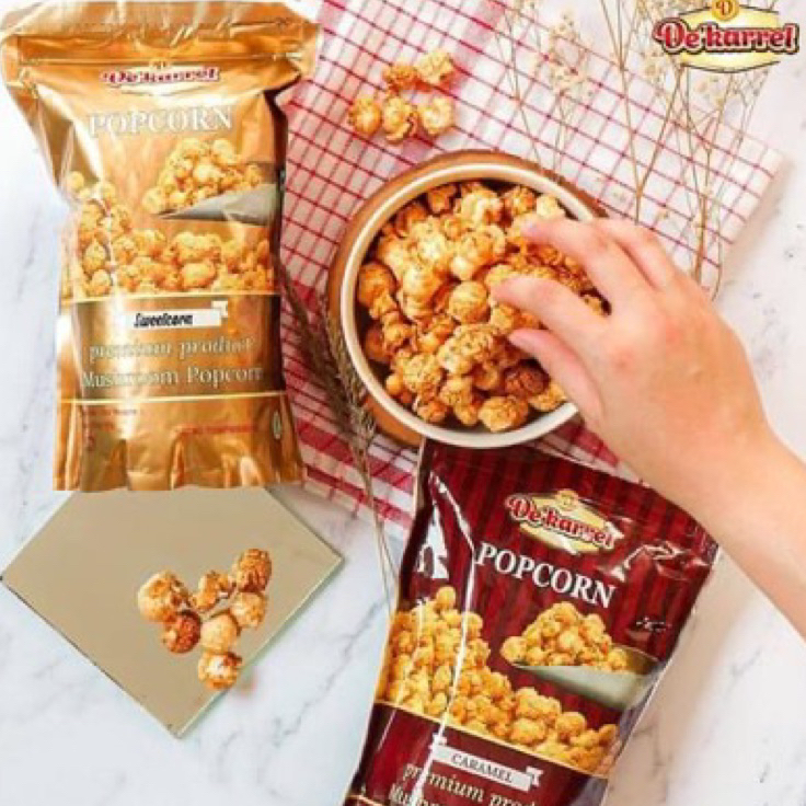 

Promo Dekarrel Popcorn Premium Mushroom Popcorn Snack Popcorn Caramel Tiramisu Butter Vanilla Harga Murah