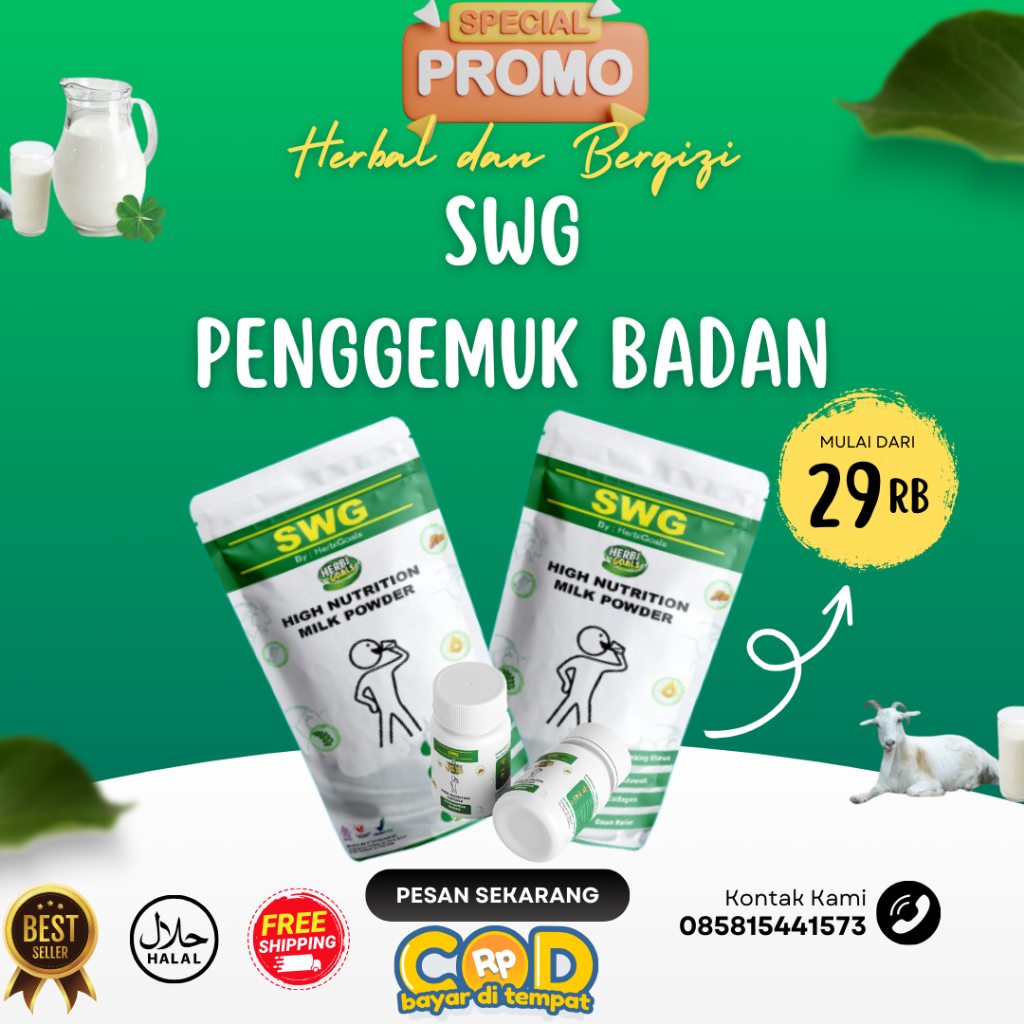 

(SWG) By Herbi Goals susu penambah berat badan susu penggemuk badan anak dewasa ampuh cepat super weight gain