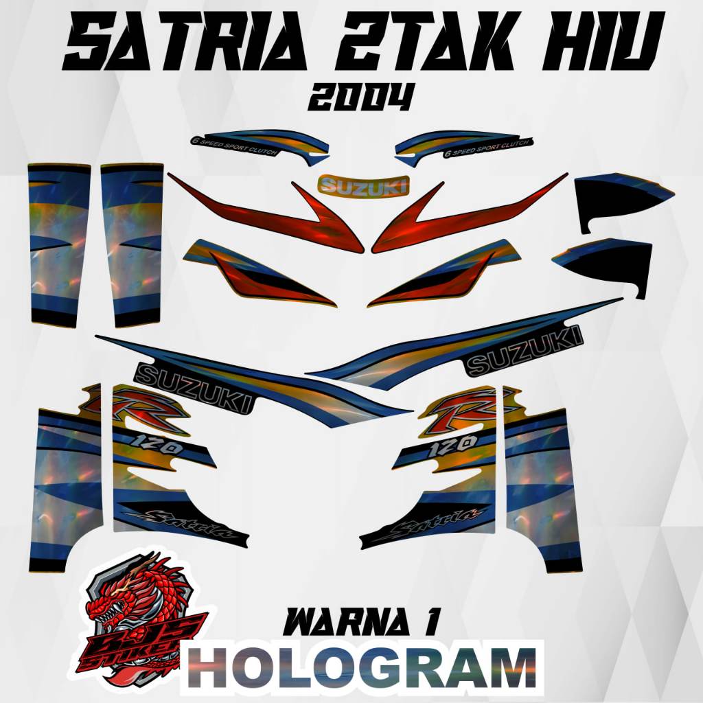Striping - Stiker Decal HOLOGRAM SATRIA 2TAK HIU 2004