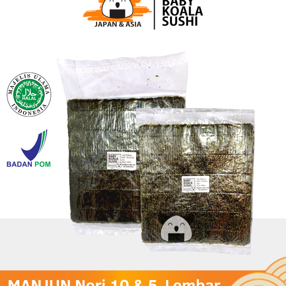 

Seller MANJUN Nori Sushi 5 & 10 Lembar Halal │ Yakinori Import Kimbab/ Gimbab │ Lembar Rumput Laut