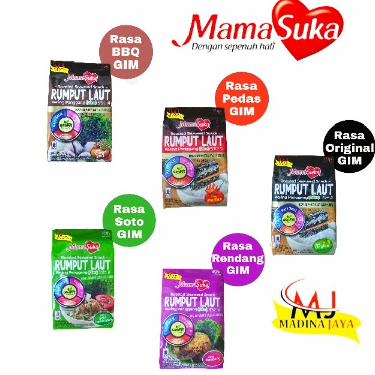 

Serba Murah MamaSuka Rumput Laut Original, BBQ, Rendang, Soto, Pedas (4,5g)