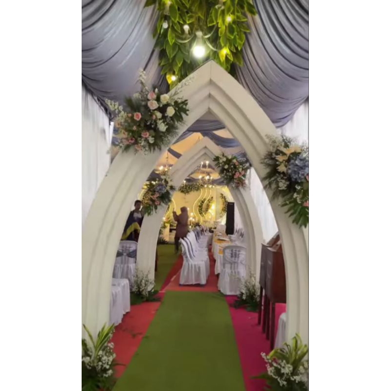 Pergola Gapura Pintu Masuk Dekorasi Pelaminan Kerucut Terbaru