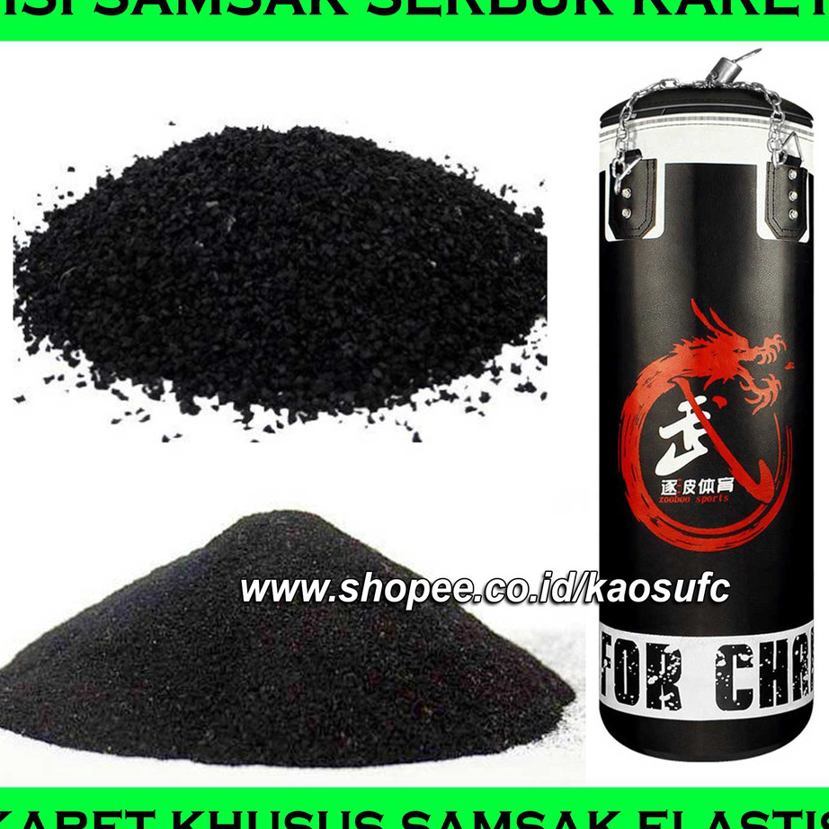 Readystock ISI SAMSAK KARET VULKANISIR, ISI SAMSAK SERBUK KARET ELASTIS, BAHAN ISI SAMSAK KARET SERB