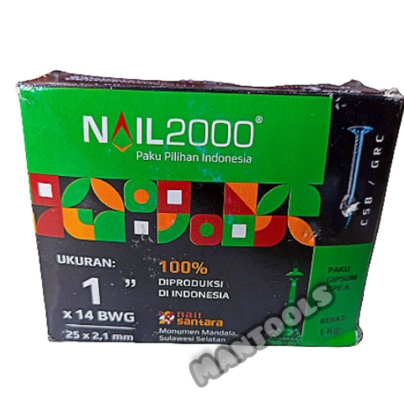 PAKU KALSIBOARD PAKU GRC NAIL 2000 1kg PAKU CALSIBOARD 1inc"