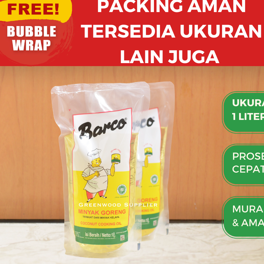 

Model Baru Barco Minyak Goreng Kelapa / Coconut Oil - 1 Liter [Per Pcs]