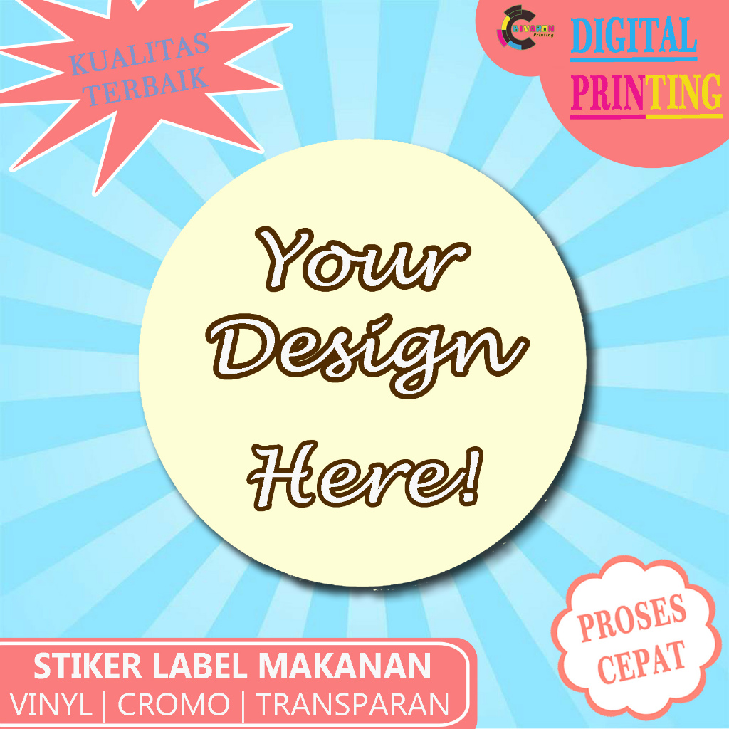 

5x5 cm Custom Label makanan stiker produk Kromo