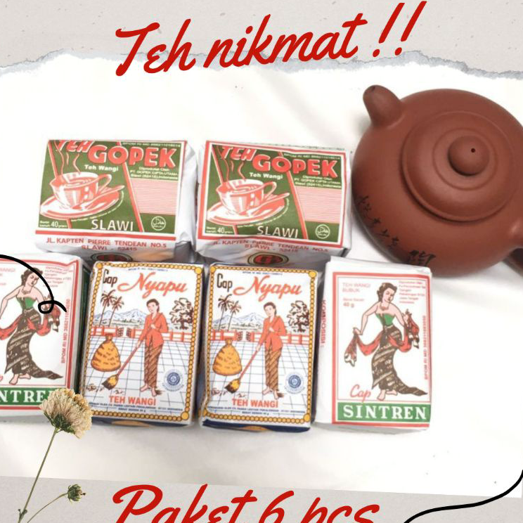

Best Teh Nyapu Teh Gopek Teh Sintren Paket 6 pcs