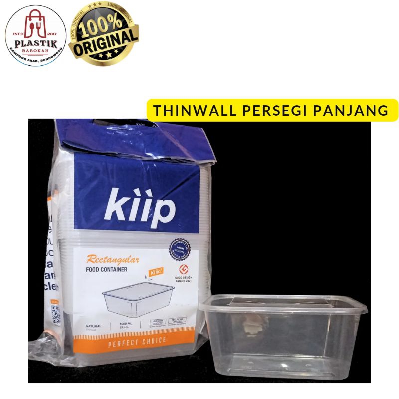 THINWALL PERSEGI PANJANG 1000 ML / THINWALL KIIP / THINWALL 1000 ML