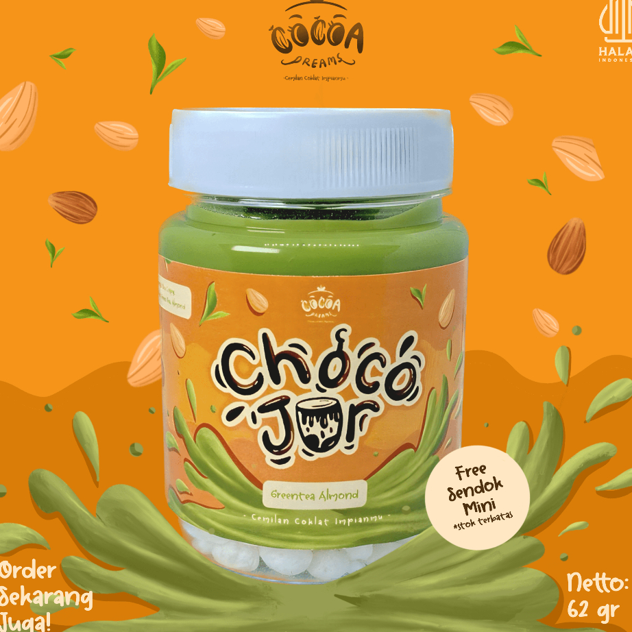 

Ready Greentea Almond - Choco Jar by Cocoa Dreams - Cemilan Coklat Jar Murah - Cemilan Coklat Jar Crunchy - Choco Jar Viral - Choco Jar Crunchy - Choco Jar Lumer - Cemilan Manis - Cemilan Cokelat Viral - Rice Crispy - Makanan Sereal - Makanan Manis Promo