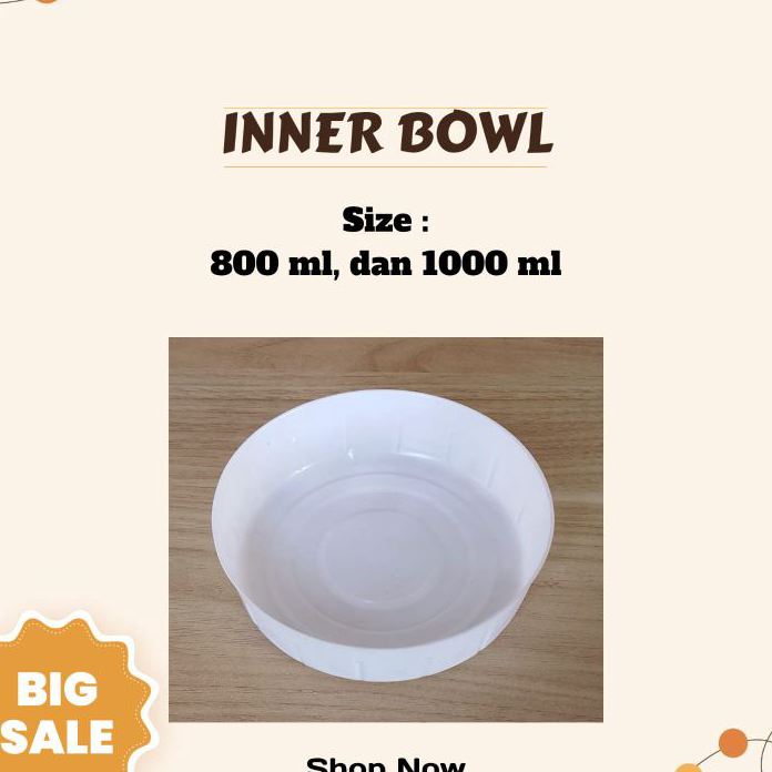 Terjamin Sekat paper bowl ( per 50 pcs ) sekat dalam Inner Bowl  800 ml 1000 ml.