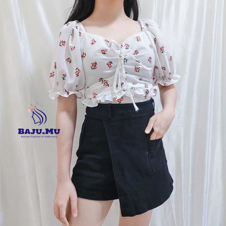 TOP SALE KOREAN SQUARE  CROP TOP SABRINA- Dara Square Top