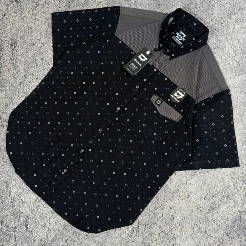 Kemeja motif Hem Surfing pendek pria cowok murah dan keren