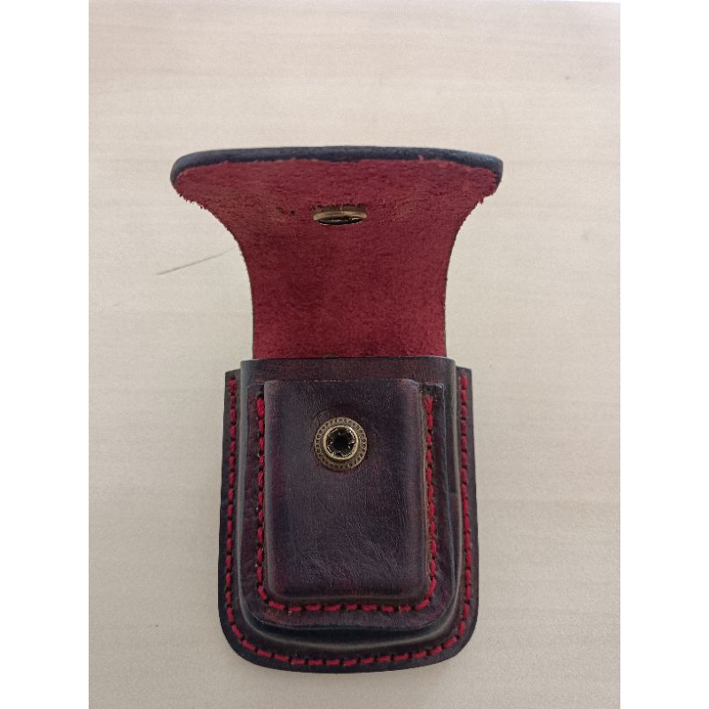 Wadah Gantungan Tempat Korek Rokok Import Kulit Asli 100% Original Homemade