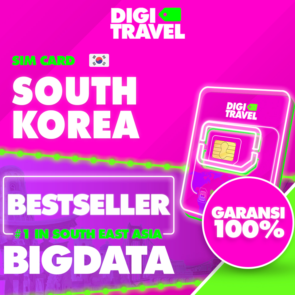 Langsung Atc.. DIGI TRAVEL Sim Card Korea Selatan Kuota Besar 10 Hari | Simcard South Korea Kuota La