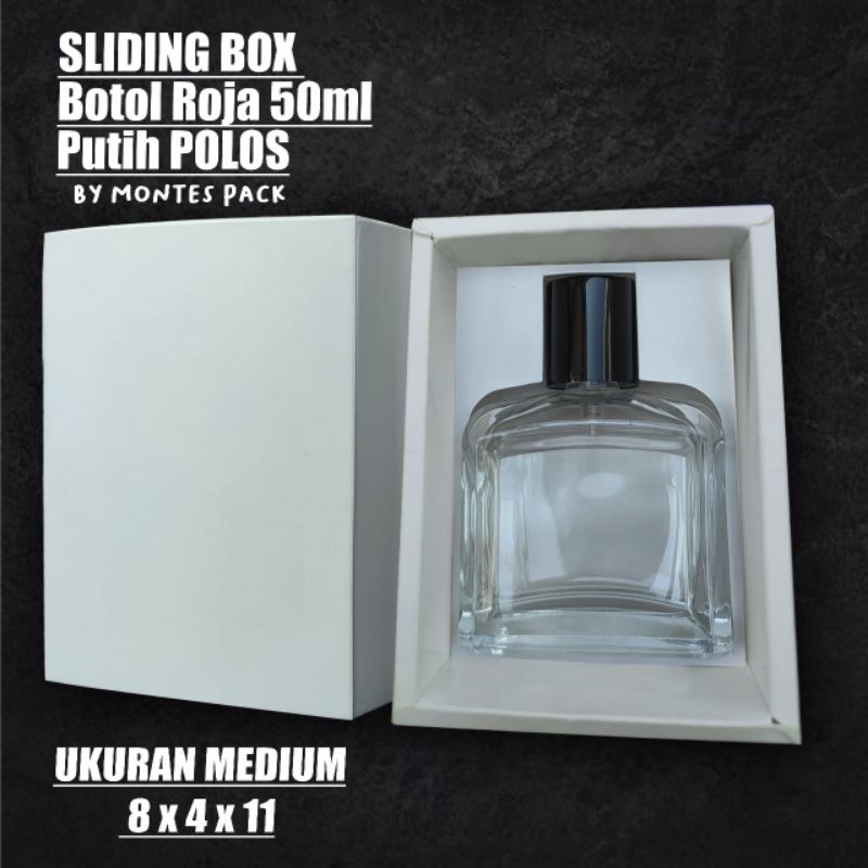 

BOX SLIDE untuk botol Roja 50ml / SLIDING BOX model botol ROJA 50ML