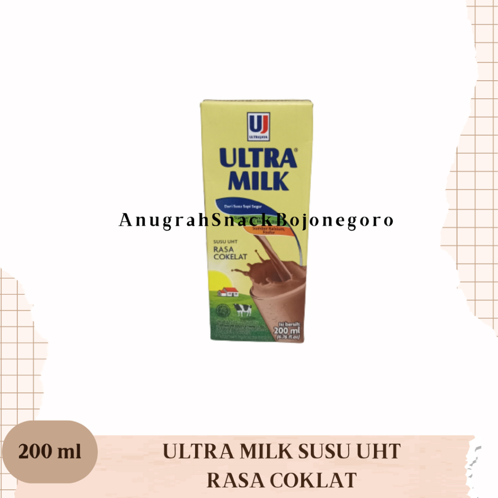 

Ultra Milk Susu UHT Rasa Cokelat 200ml