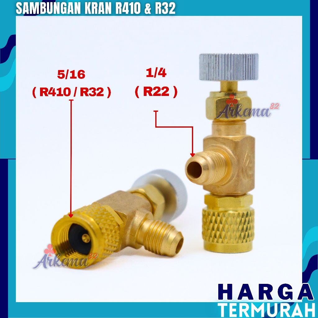 SAMBUANGAN KRAN R410 & R32 | ADAPTER CONNEKTOR SAMBUNGAN SELANG MANIFOLD | CAN TAP KQF-341A