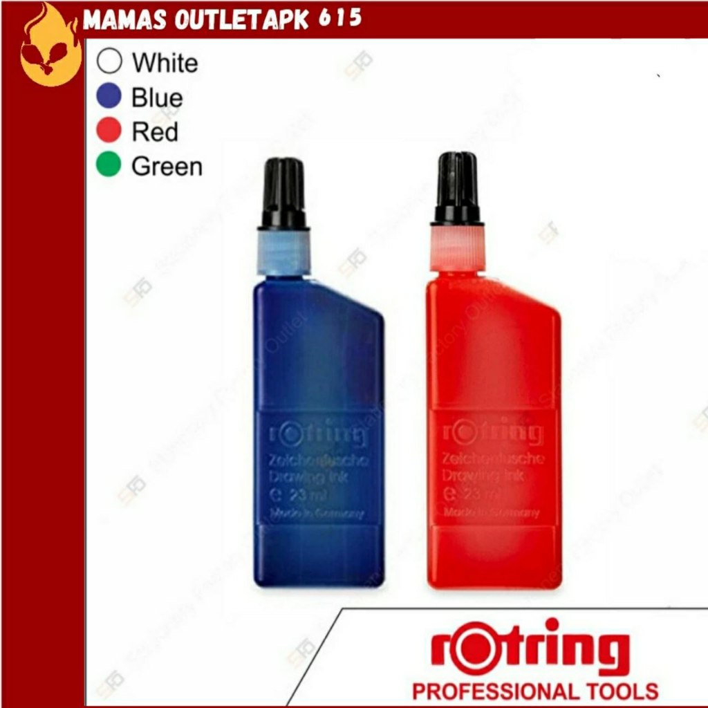 

Tinta Drawing Pen Rotring 23 ml - ink bottle 23 ml White Blue Green Red - Hijau