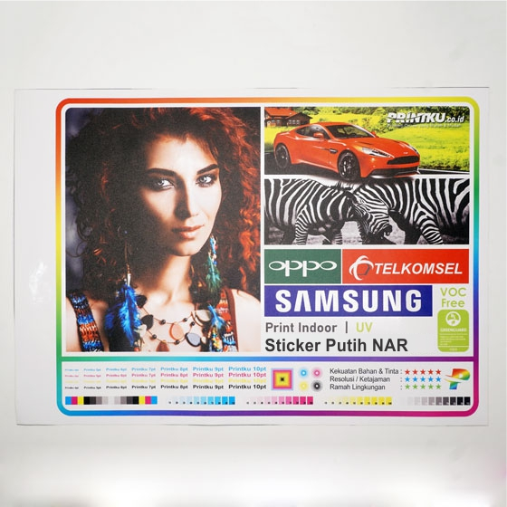 

Cetak Stiker Putih Meteran / MURAH / UV Print