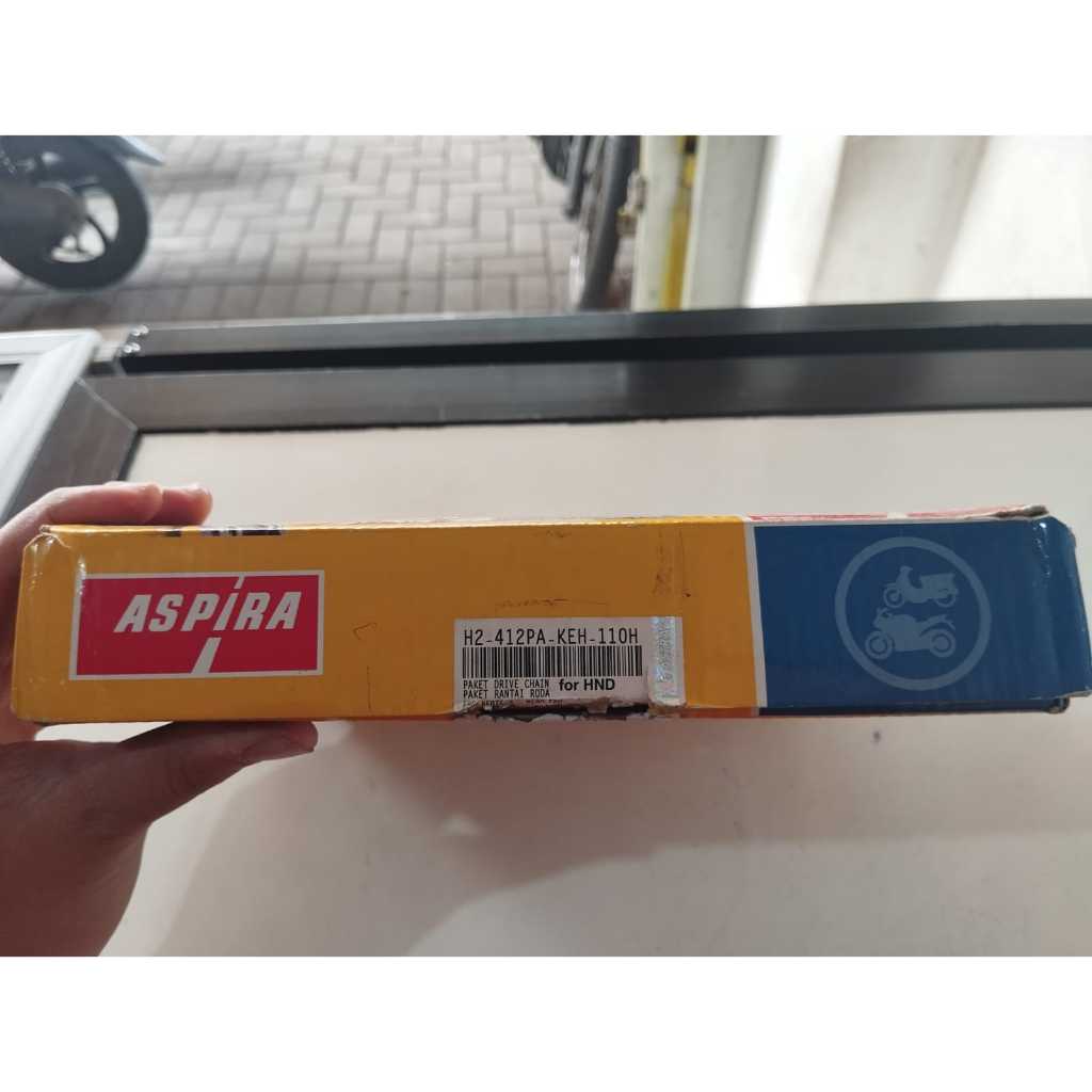 Girset Aspira GL PRO NEOTECH H2 412PA KEH 110H Gir set Gear set Drive Chain  Kit Rantai