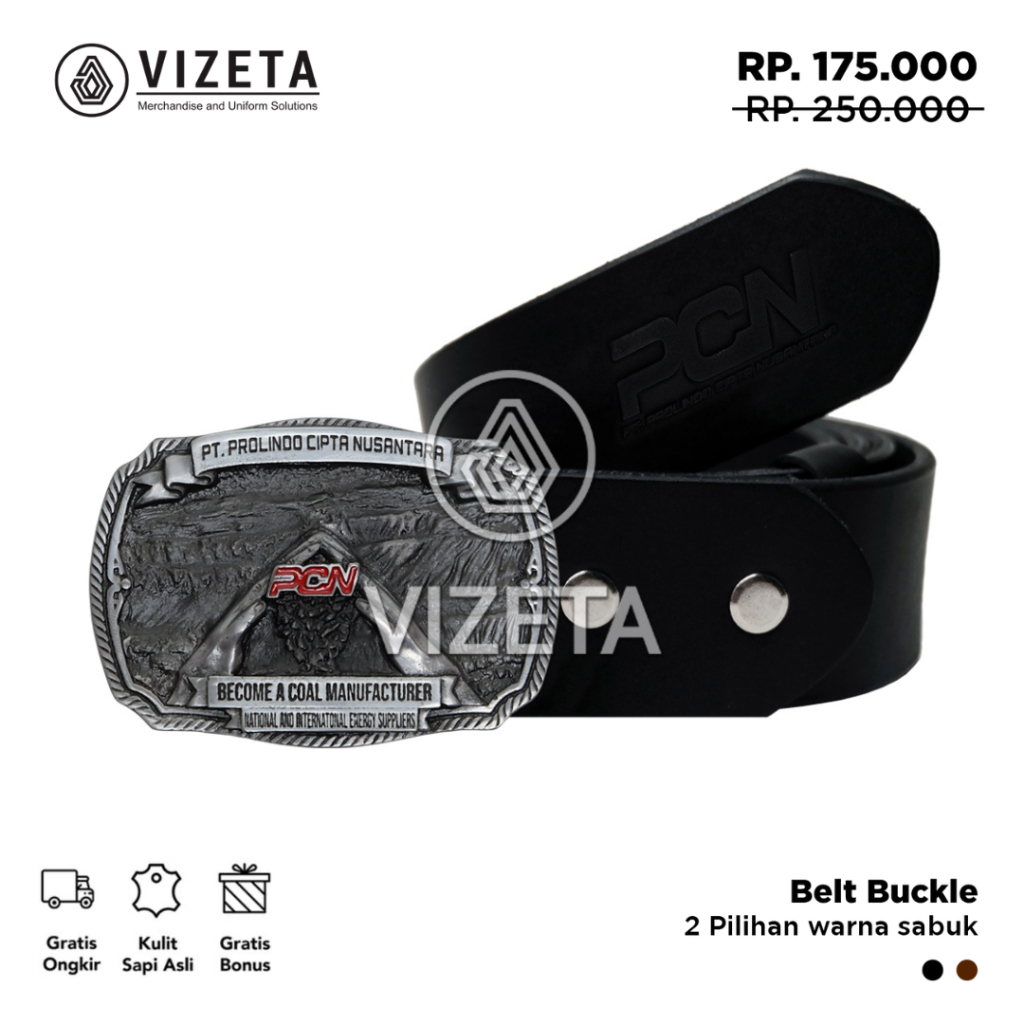 Kepala Sabuk Tambang Prolindo Cipta Nusantara Ikat Pinggang Pria Bahan Kulit Asli By Vizeta