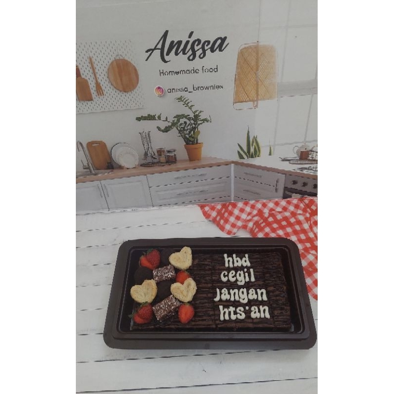 

DEB Brownies Custom Kata bisa dadakan loyang 20x10