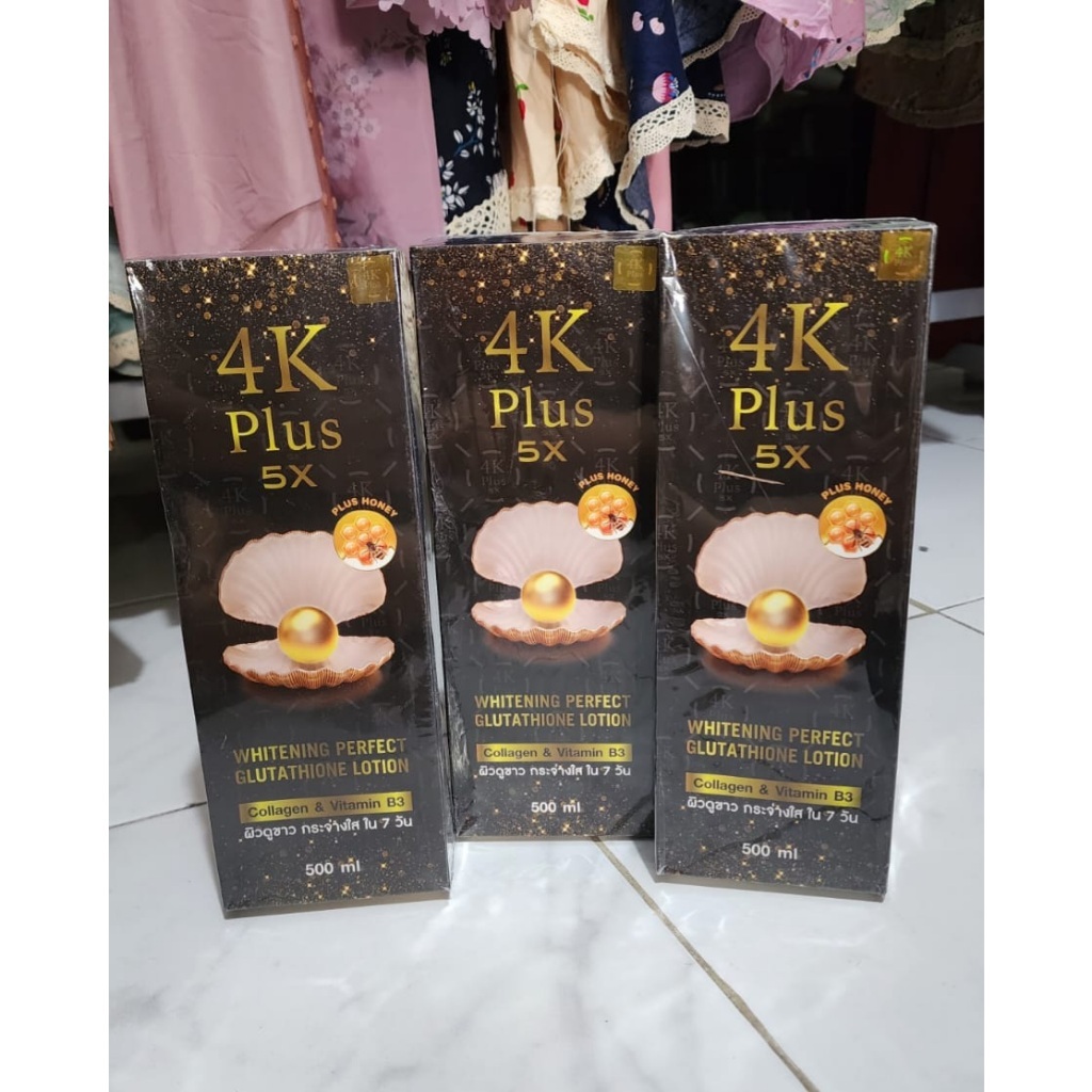 COD READY 4K PLUS 5X WHITENING PERFECT GLUTATHIONE BODY LOTION 500 ml ORIGINAL THAILAND