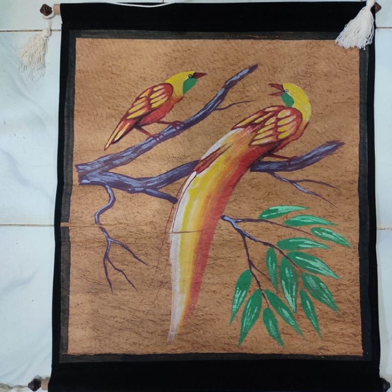 LUKISAN Besar Kulit KAYU ETNIK ASLI PAPUA