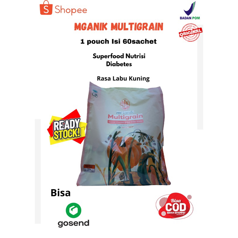 mganik multigrain 60 sachet, mganik multigrain original, mganik multigrain diabetes paket 1 bulan, m