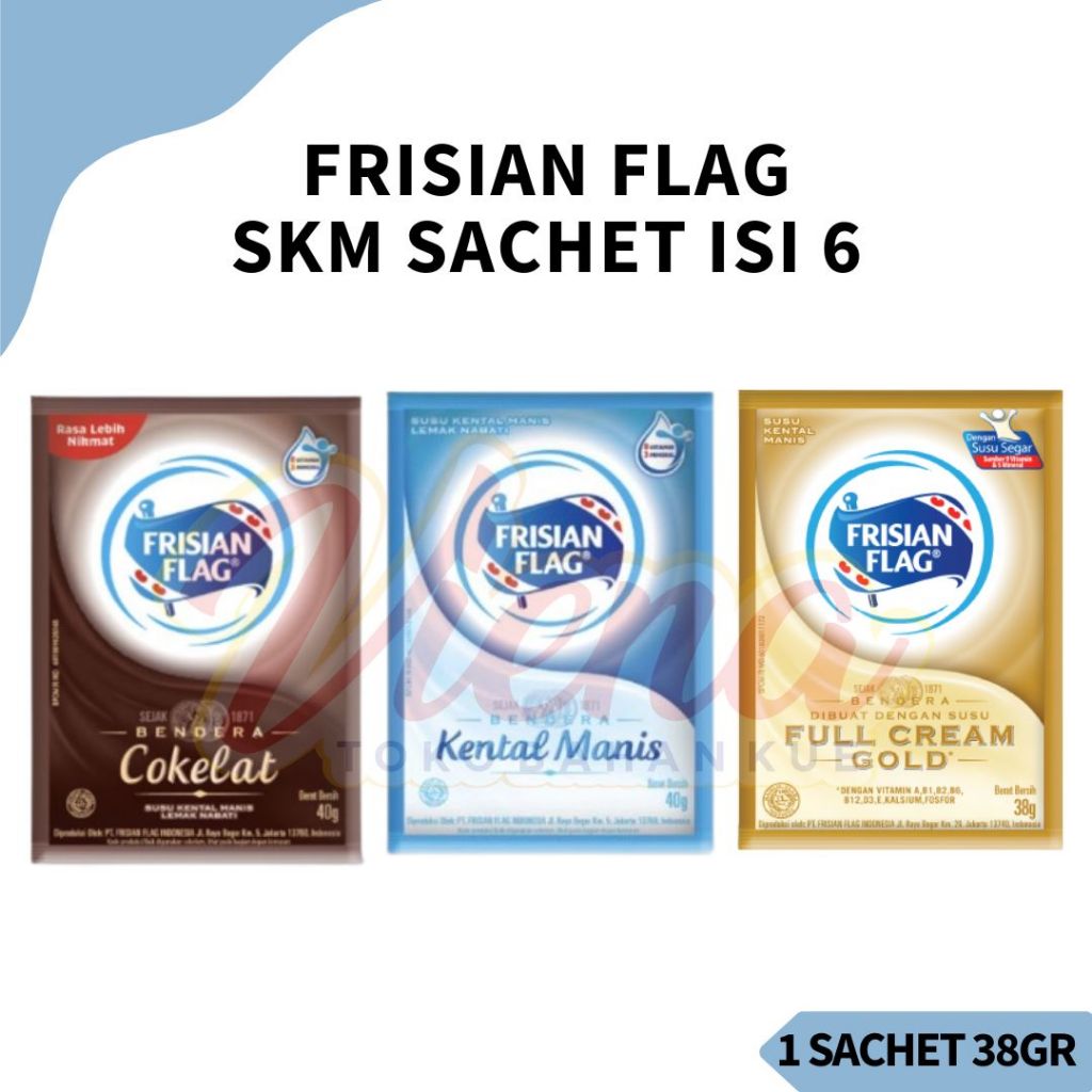 

Frisian Flag Bendera Sachet Kental Manis 6 x 38gr Putih / Coklat / Gold Putih