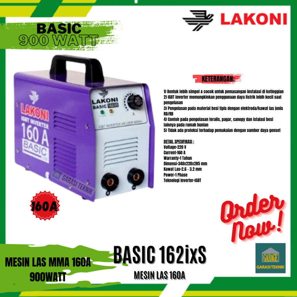 mesin las lakoni basic 160A 900watt+mesin las MMA lakoni+murah