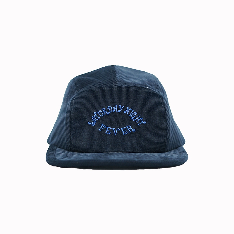 Arenji Topi Snapback 5 Panel Corduroy Navy I Visor Pendek