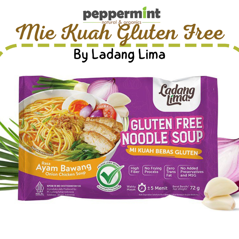 

Ladang Lima Instant Noodle Ayam Bawang (72 gr) / Mie Kuah Gluten Free