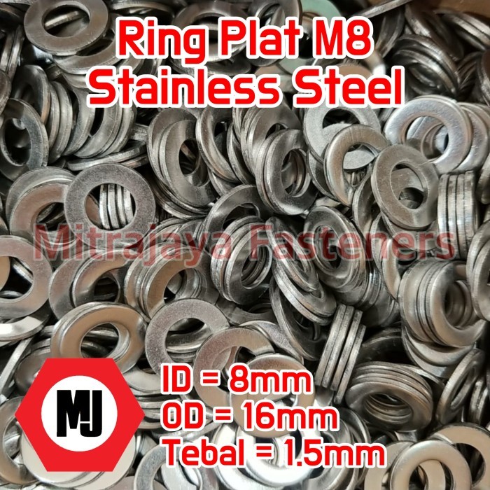 Ring Plat M8 Stainless Steel