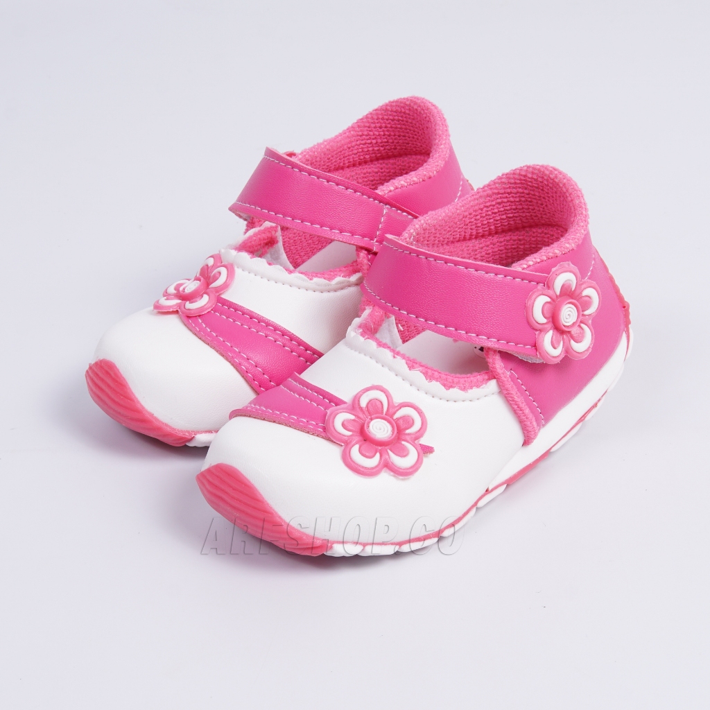 SEPATU ANAK BUNYI BAYI PEREMPUAN BUNGA USIA 1 -3 TAHUN/SEPATU BALITA MURAH[BUNYI CIT-CIT]
